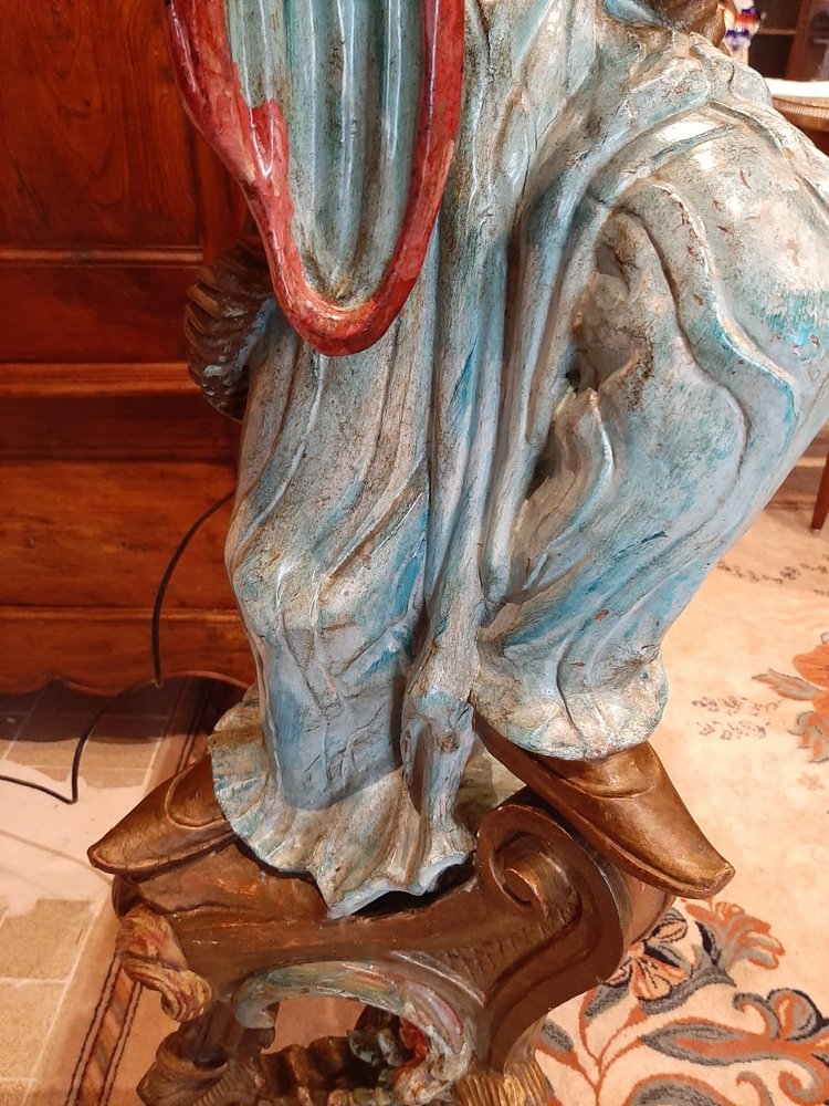 Serviteur nubien, sculpture en bois peint et doré, Venise début XIXème siècle