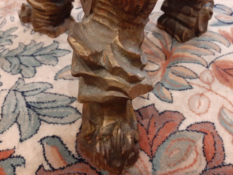 Serviteur nubien, sculpture en bois peint et doré, Venise début XIXème siècle