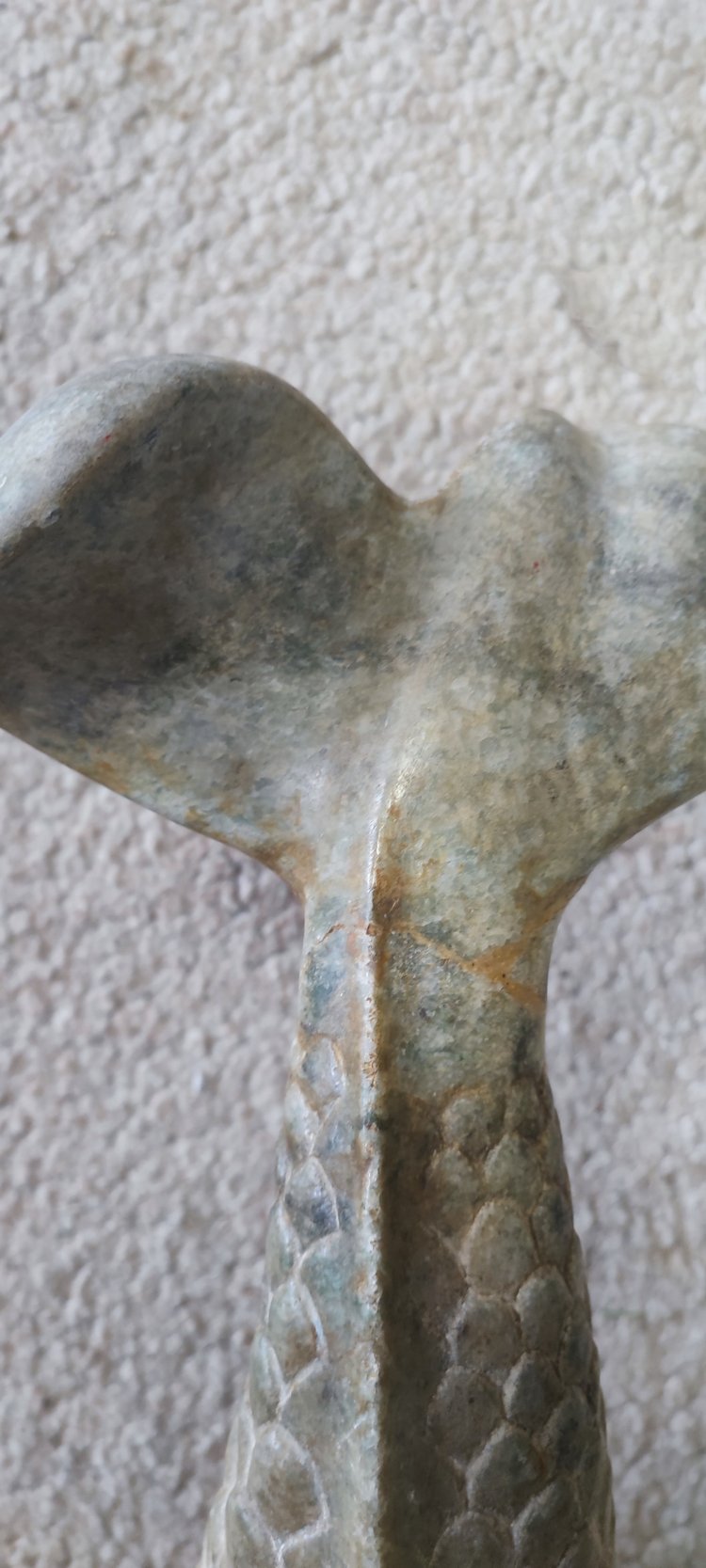 Grüner Marmordelfin. Brunnenelement XVIII/XIX