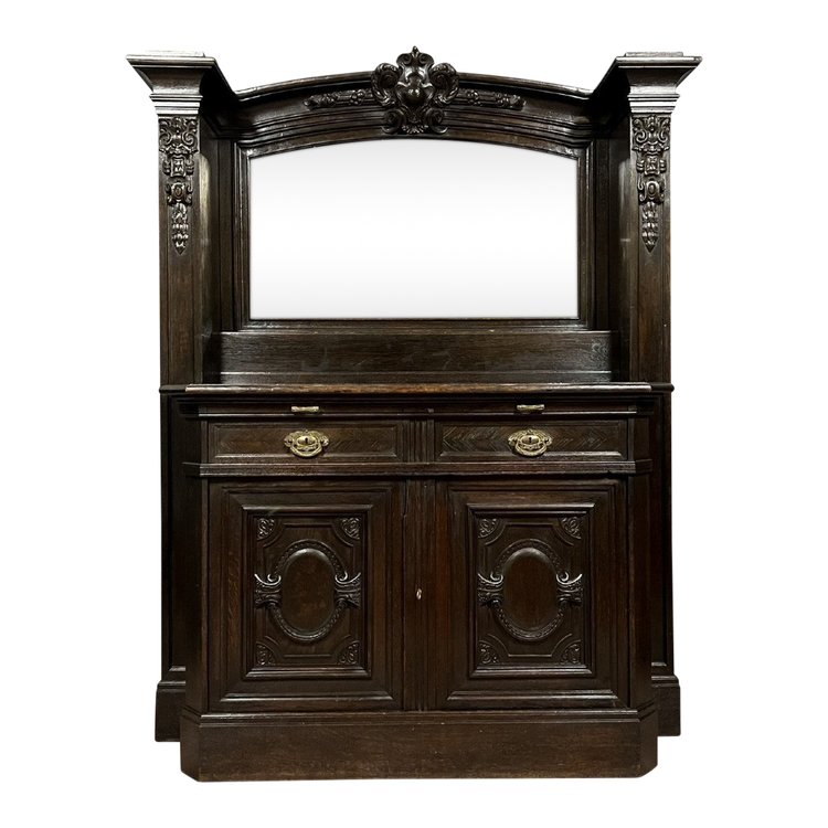 buffet a ressaut de sacristie en bois noirci époque Napoléon III vers 1850