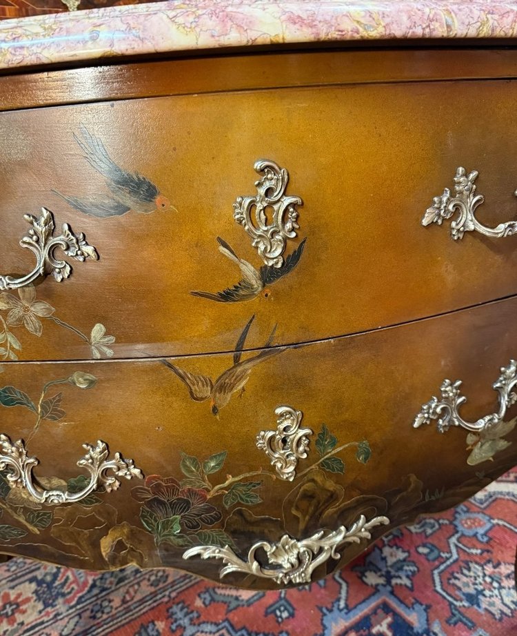LOUIS XV CHINA LACQUER CHEST OF DRAWERS