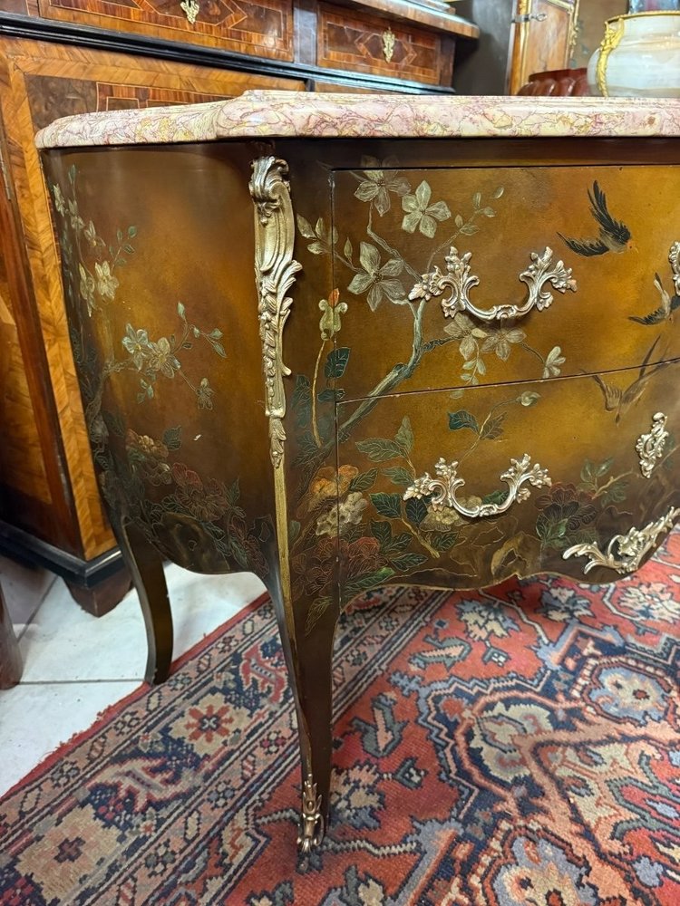 LOUIS XV CHINA LACQUER CHEST OF DRAWERS