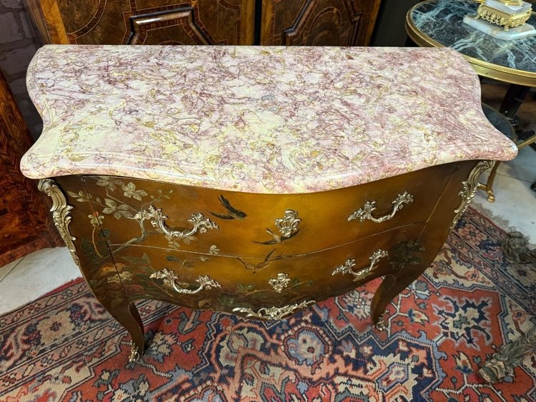 LOUIS XV CHINA LACQUER CHEST OF DRAWERS