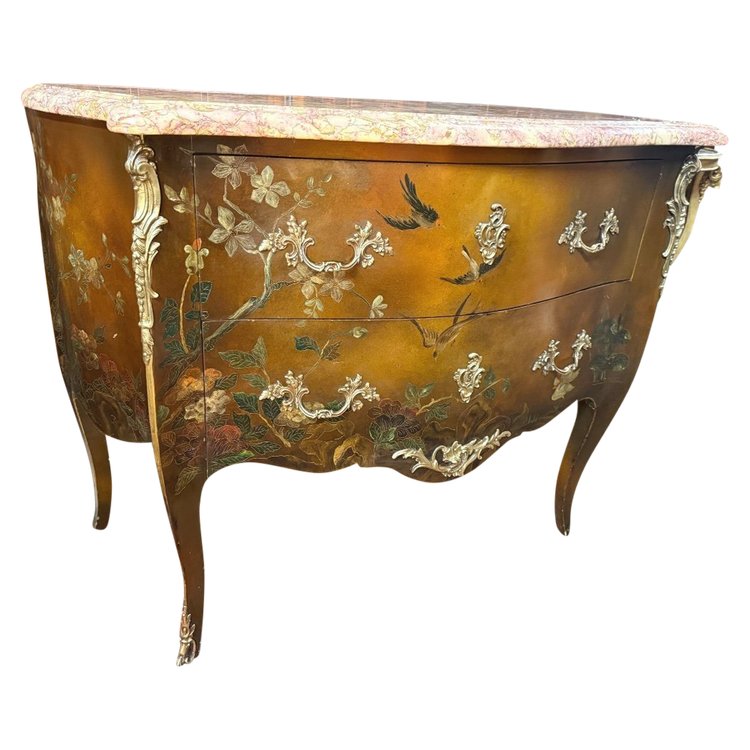 LOUIS XV CHINA LACQUER CHEST OF DRAWERS