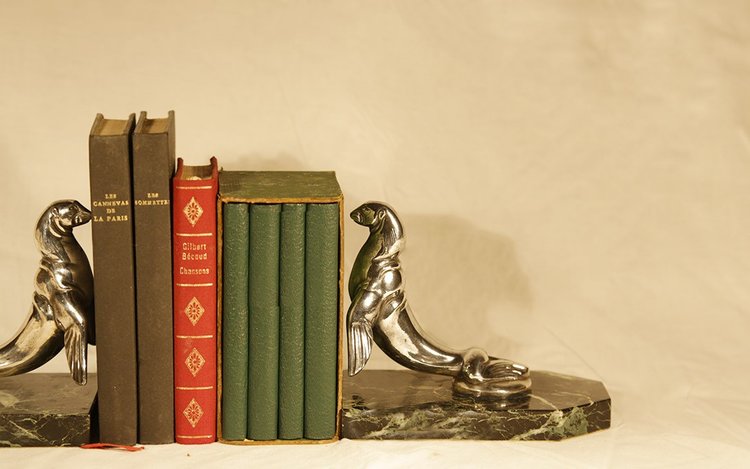 Serre-livres otarie  Signés Maurice Frécourt