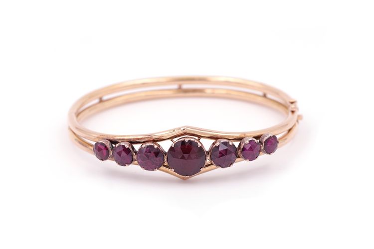 Bracciale di perline con granati di Perpignan in oro 18 ct, bracciale di perline in oro, gioielli regionali
