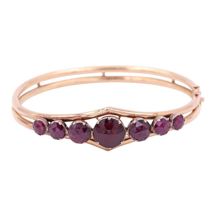 Bracciale di perline con granati di Perpignan in oro 18 ct, bracciale di perline in oro, gioielli regionali