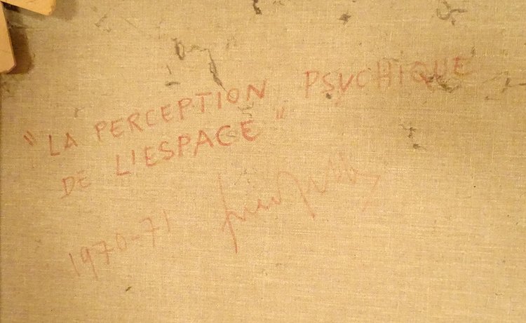 Large HST Surrealist painting Fred Zeller Perception Psychique Espace 1971