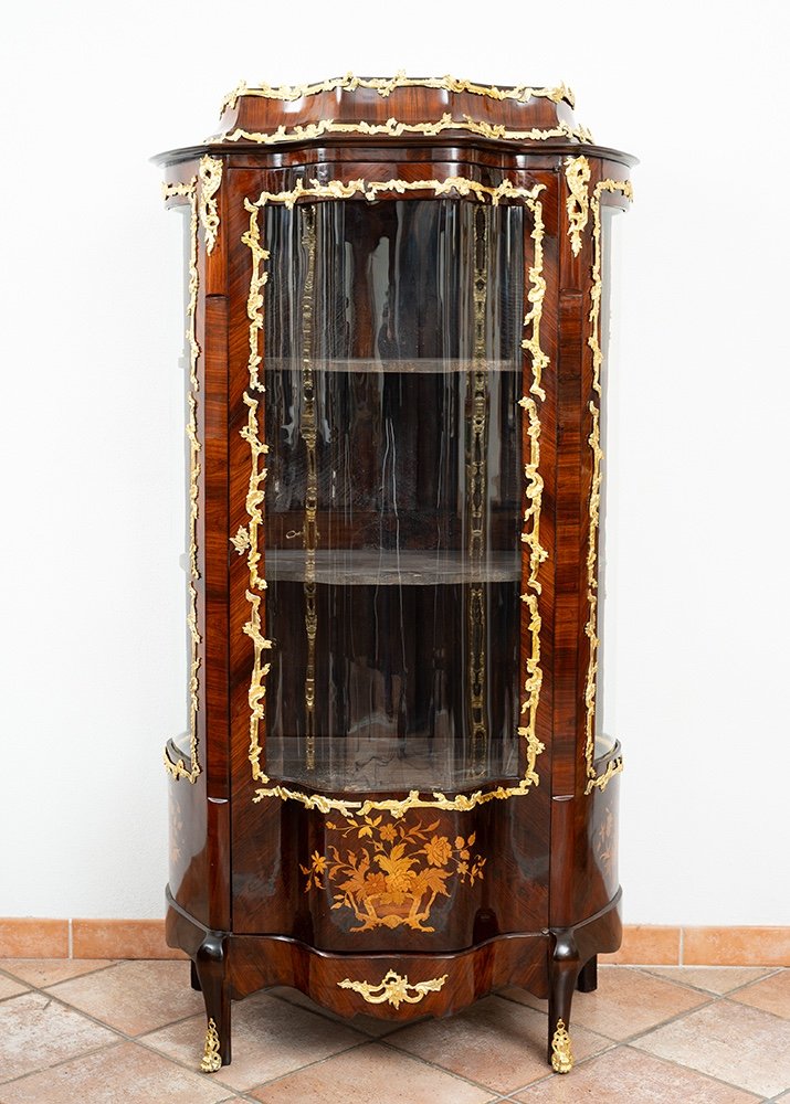 Vitrine Ancienne Française Napoléon III, époque 19ème Siècle.