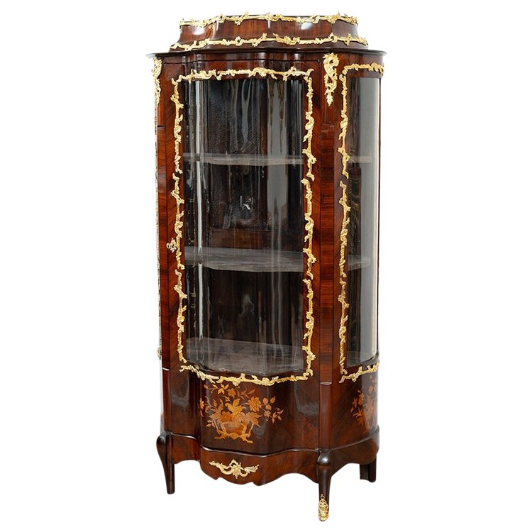 Vitrine Ancienne Française Napoléon III, époque 19ème Siècle.