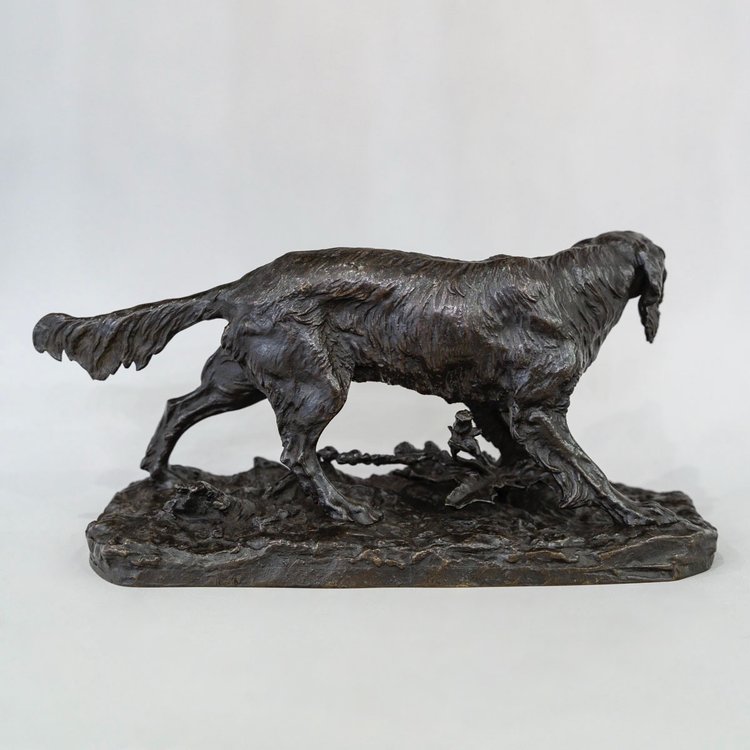 Sculpture - Chien De Chasse Setter , Pierre- Jules Mêne (1810-1879) - Bronze