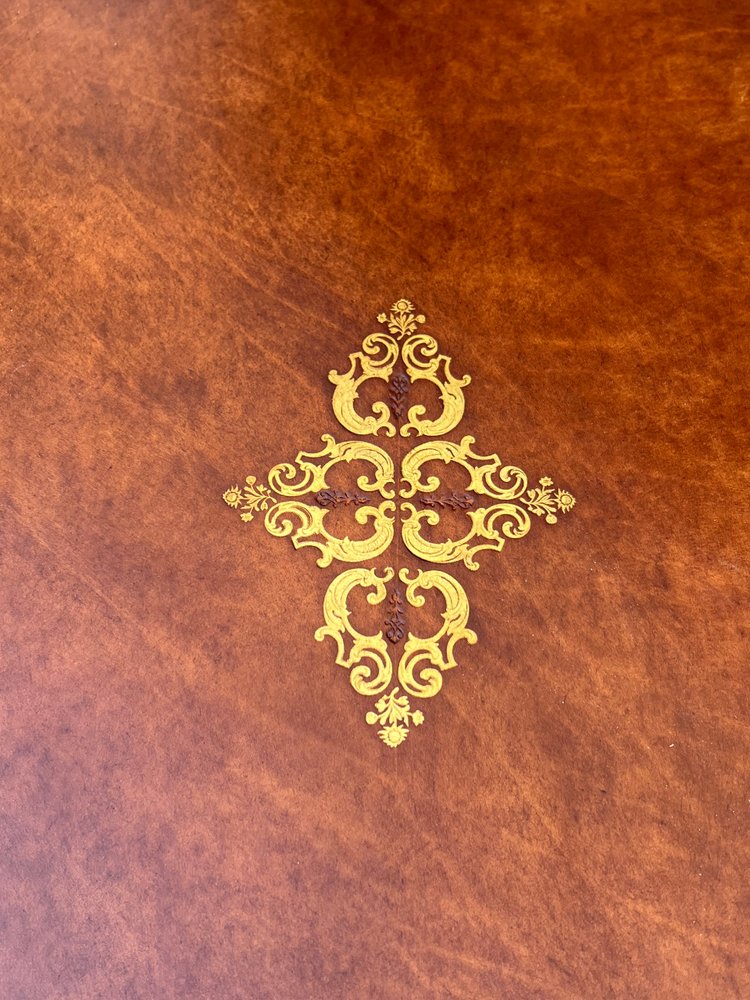 TABLE DE CABARET XVIIIe ÉPOQUE LOUIS XV EN BOIS FRUITIER AVEC UN DESSUS CUIR