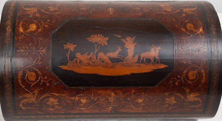 Boîte à Bijoux Ancienne En Bois Exotiques Précieux. Sorrento (italy) XIXe Siècle.