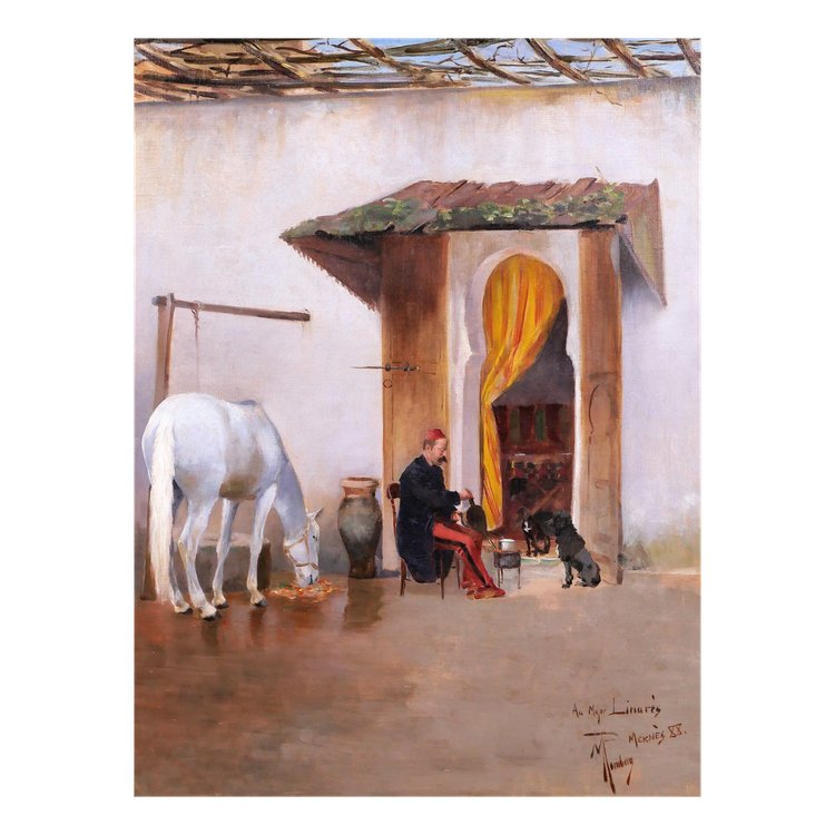 Maurice Romberg 1862-1943 Meknès (Marokko), Porträt von Fernand Linarès, Militär, Gemälde, 1888