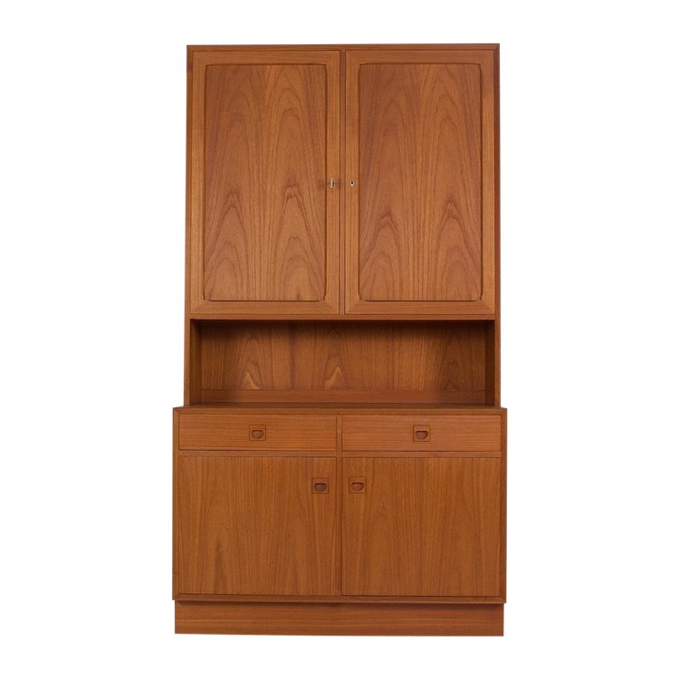 Erik Brouer Two-Body Danish Teak Buffet
