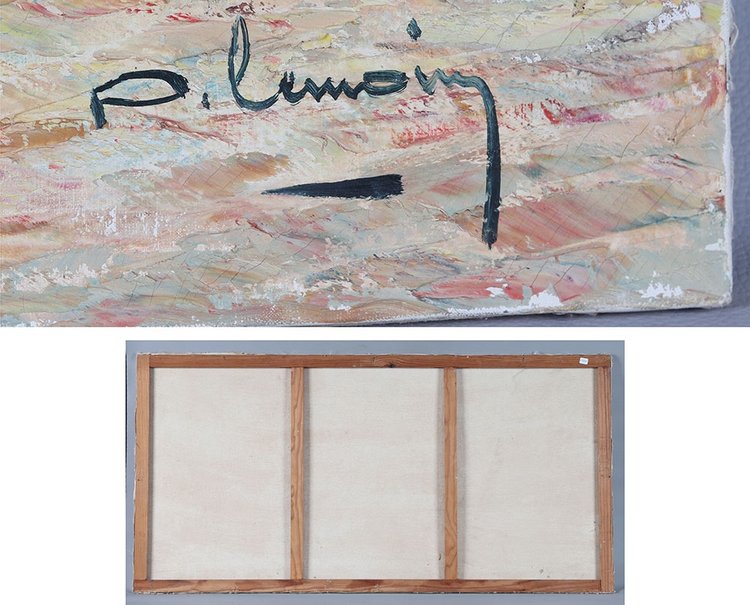 La Côte d'Azur, 130 cm, signed: Pierre Lemoine, circa 1950/60, l'Esterel, Sud France, marine