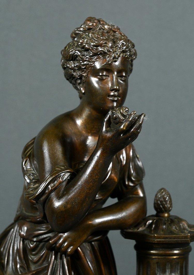 Bronze "Demoiselle à la Fontaine", signiert E.Bruchon - Mitte XIX.