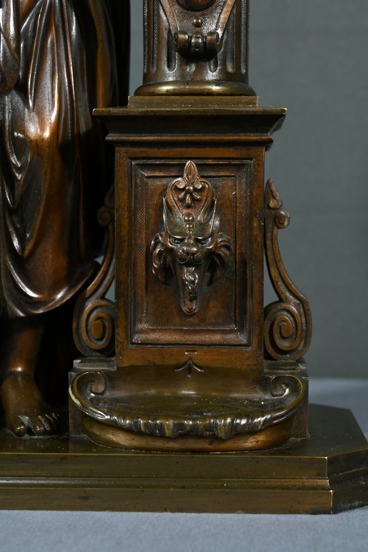 Bronze "Demoiselle à la Fontaine", signiert E.Bruchon - Mitte XIX.