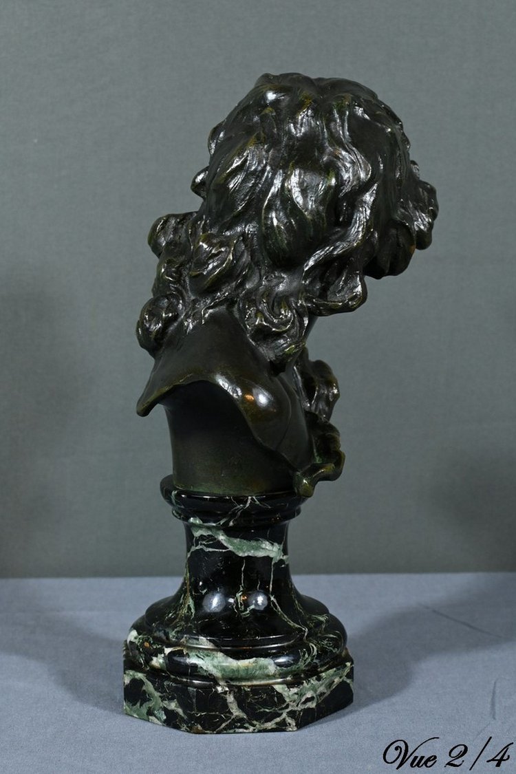 Bronze "Laughing Child", signed A.Injalbert - Late 19th century