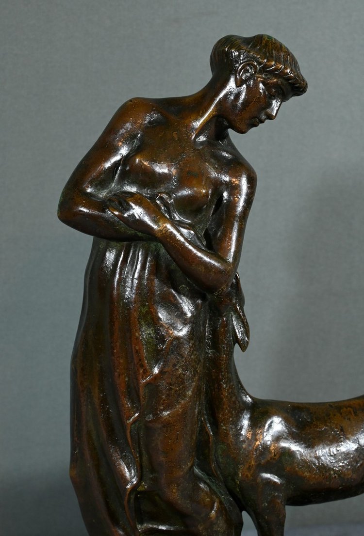Bronzo "Donna con cerbiatto", Atelier Primavera - 1930
