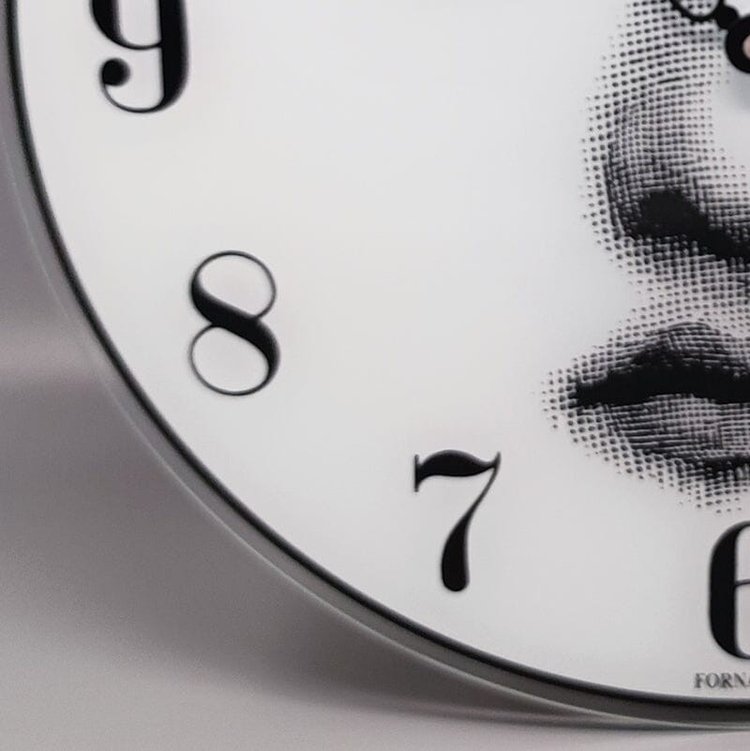 1990s Wall Clock in Glass by Fornasetti. Made in Italy
