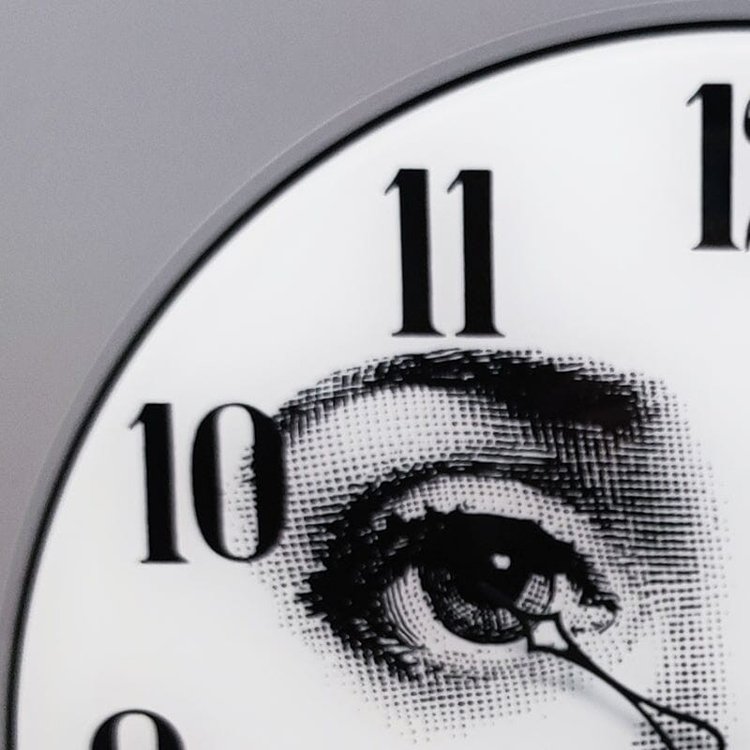 1990s Wall Clock in Glass by Fornasetti. Made in Italy