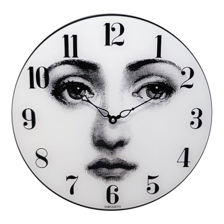 1990s Wall Clock in Glass by Fornasetti. Made in Italy