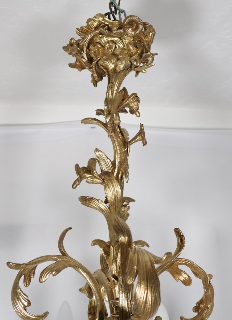  Lampadario Rocaille in ormolu, XIX secolo