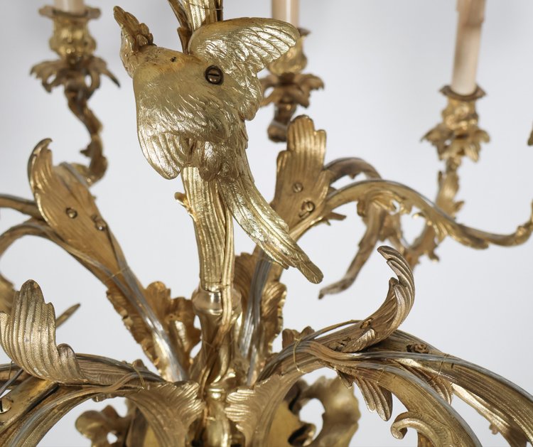  Lampadario Rocaille in ormolu, XIX secolo