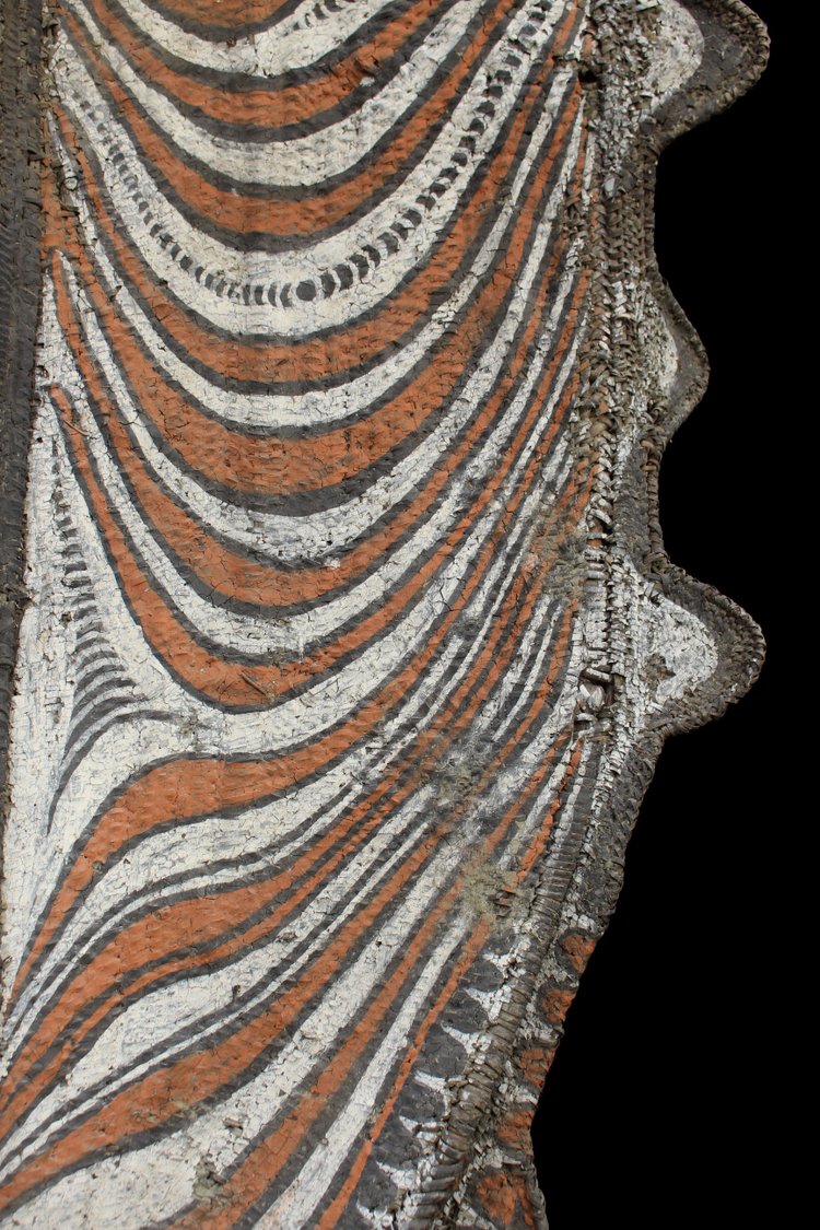 Enorme maschera a timpano, arte dell'Oceania, arte tribale, Papua Nuova Guinea