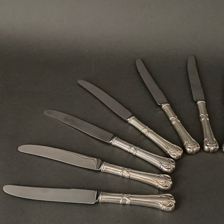 Suite von 24 Messern aus mexikanischem Silber im Stil von Louis XV Anfang des 20.