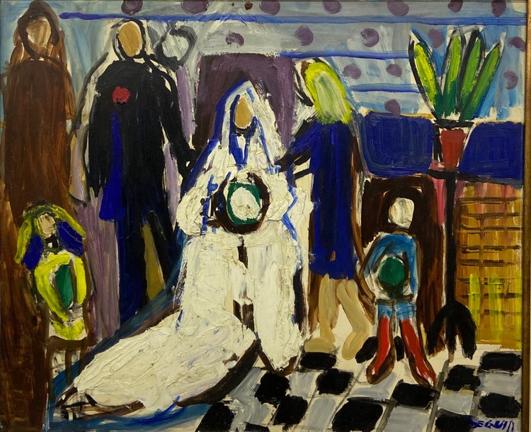 Adrien Saguin "Die Hochzeit" Öl auf Leinwand XX.