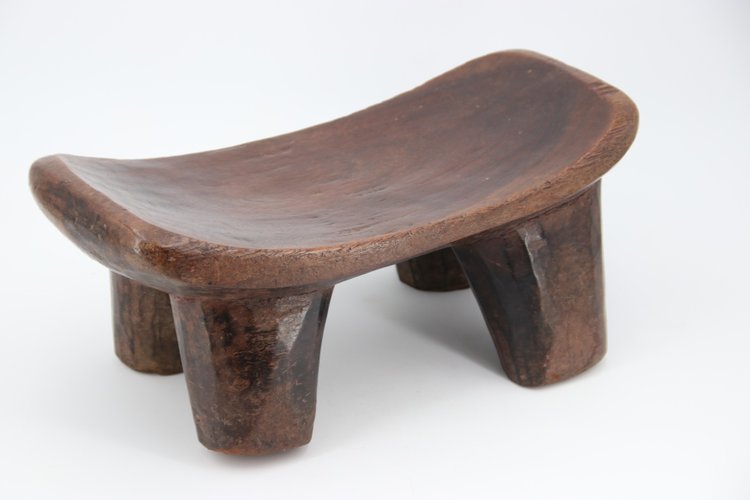 Tabouret monoxyle à 4 pieds du Burkina Faso