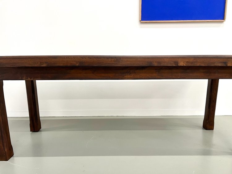 Small 50's farm table in blond walnut wood
