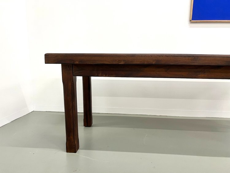 Small 50's farm table in blond walnut wood