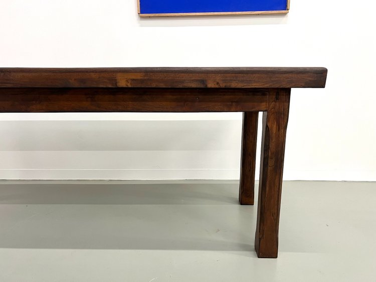 Small 50's farm table in blond walnut wood