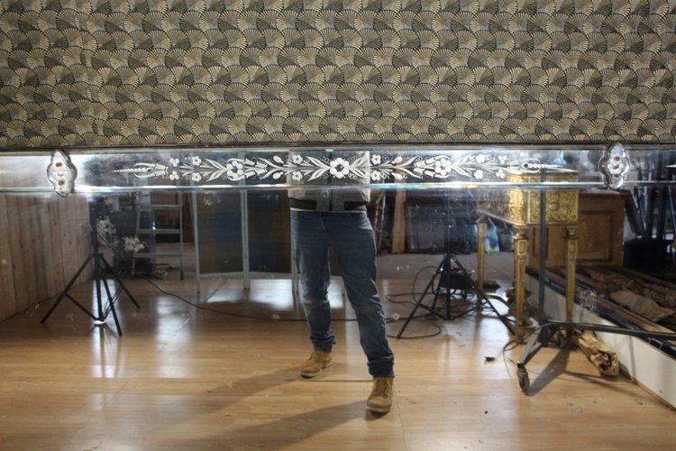 Enorme controspecchio di Murano lungo 355 cm