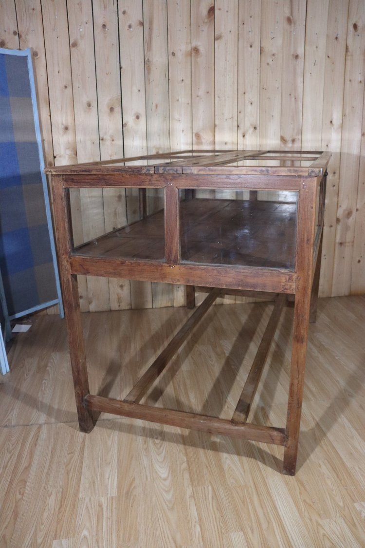 Ancienne Vitrine/présentoir De Magasin En Pin