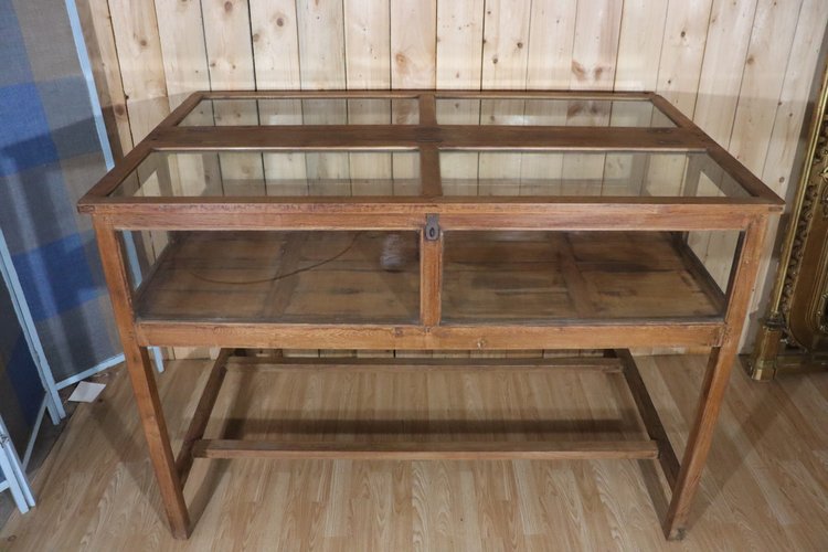 Ancienne Vitrine/présentoir De Magasin En Pin