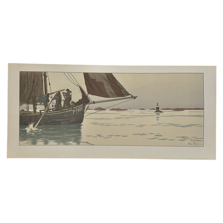 Lithograph by Henri Rivière La Féérie des Heures - Le Calme Plat