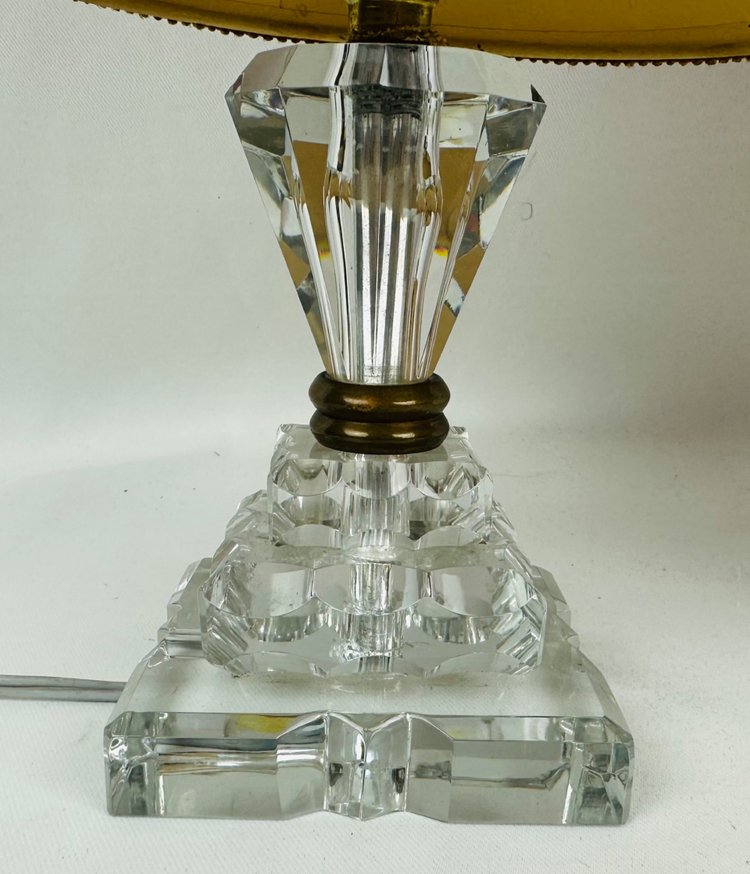 Paar Art-Deco-Lampen aus Baccarat-Kristall