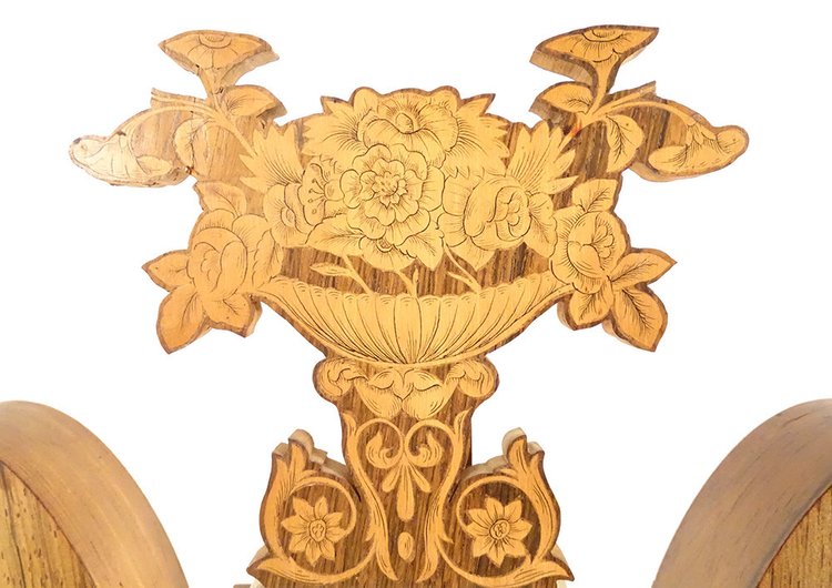 Charles X Lyre Clock Rosewood Marquetry Bronze Napoleon III 19th century