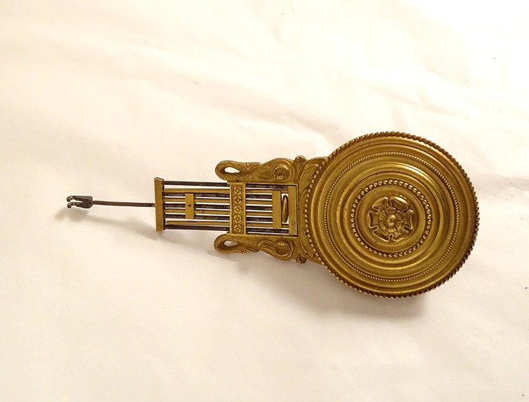 Charles X Lyre Clock Rosewood Marquetry Bronze Napoleon III 19th century