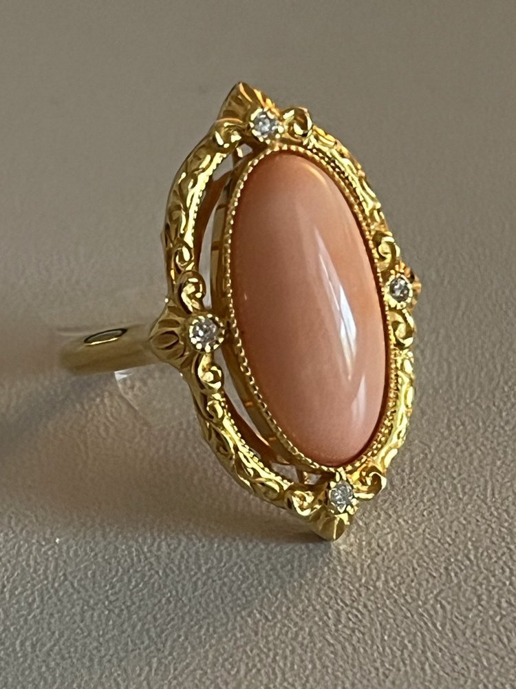 Bague Or Jaune Corail Diamants