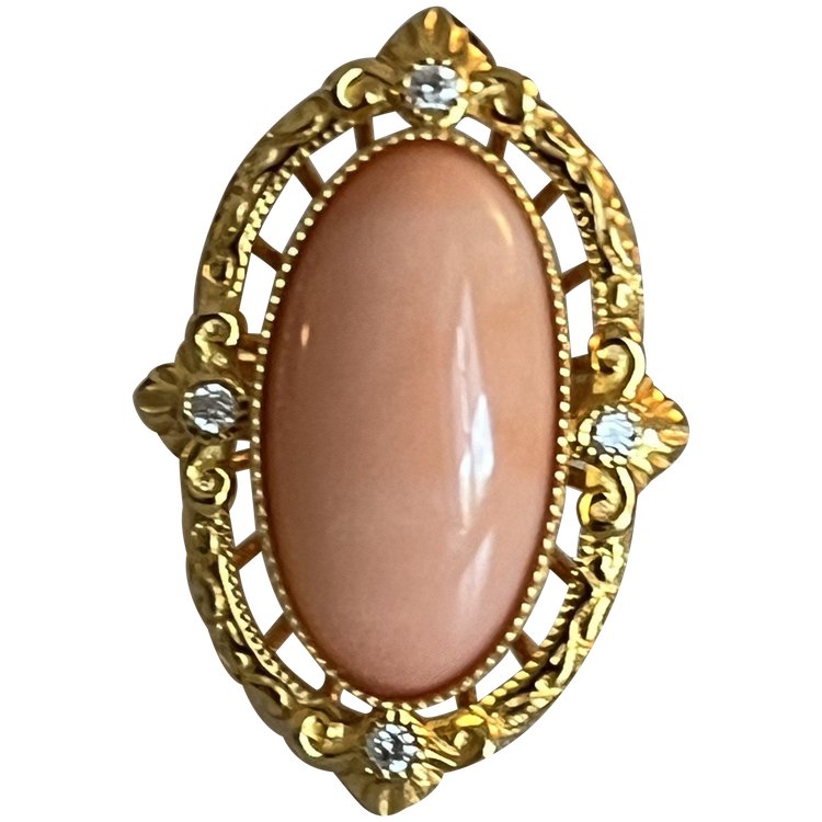 Bague Or Jaune Corail Diamants