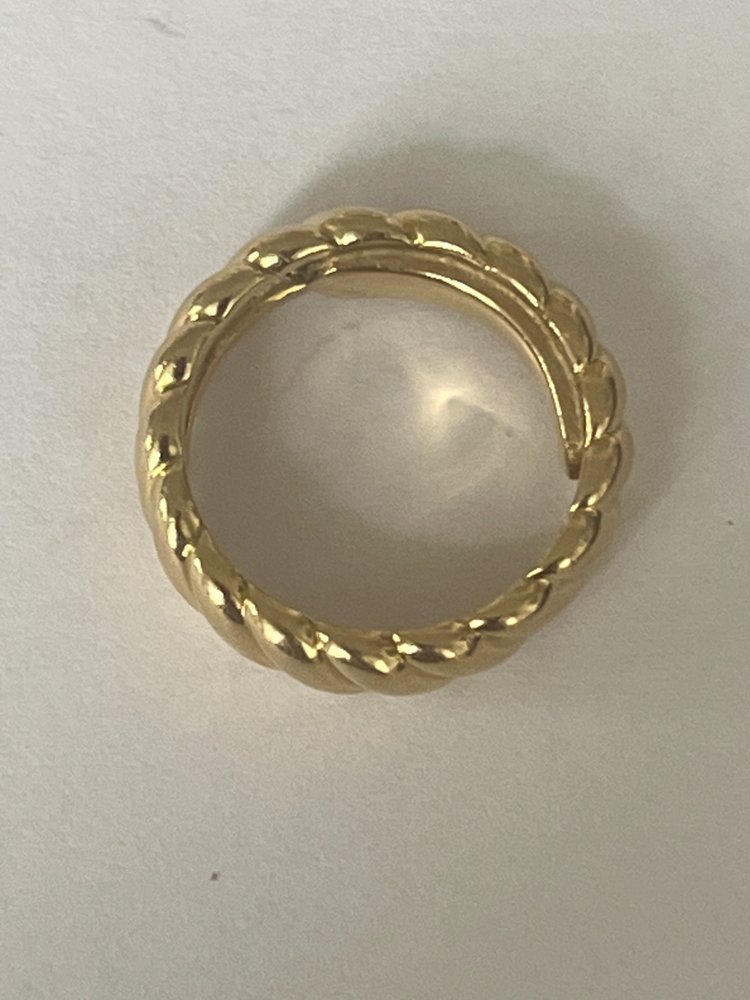 Bague Bandeau Or Jaune Tressé