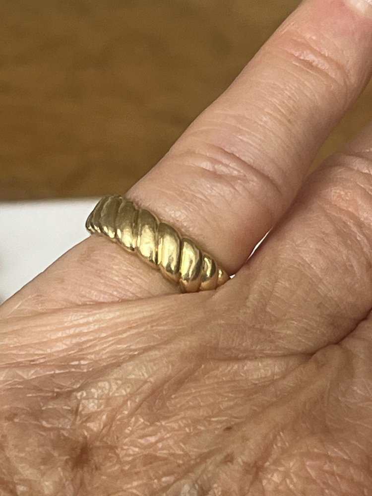 Bague Bandeau Or Jaune Tressé