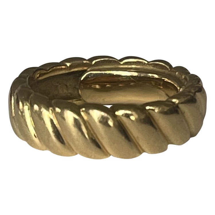 Bague Bandeau Or Jaune Tressé