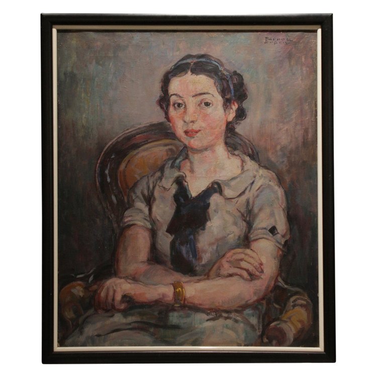 Tableau huile sur toile 'Portrait de jeune fille' Raphaël Dubois (1888-1960)