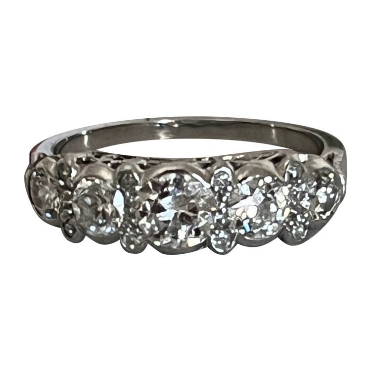 Anello giarrettiera in platino con diamante da 1,00 carato